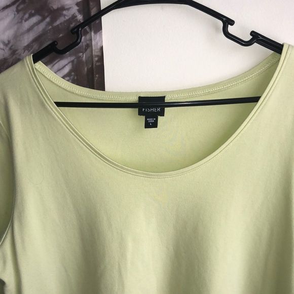 Eileen Fisher Light Green 3/4 Sleeve Top- Imported Fabric - Picture 3 of 5